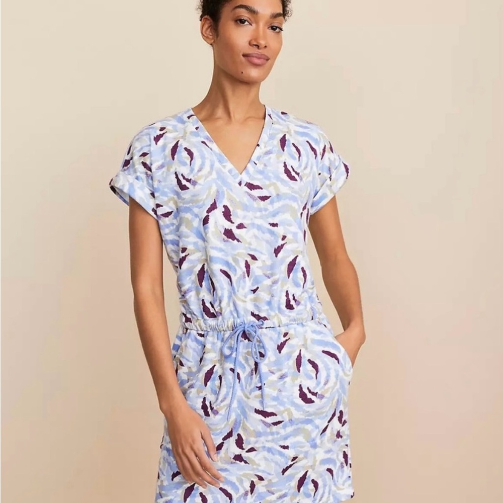 LOU & GRAY Cozy Terry Tiger Stripe  Mini Pocket Dress